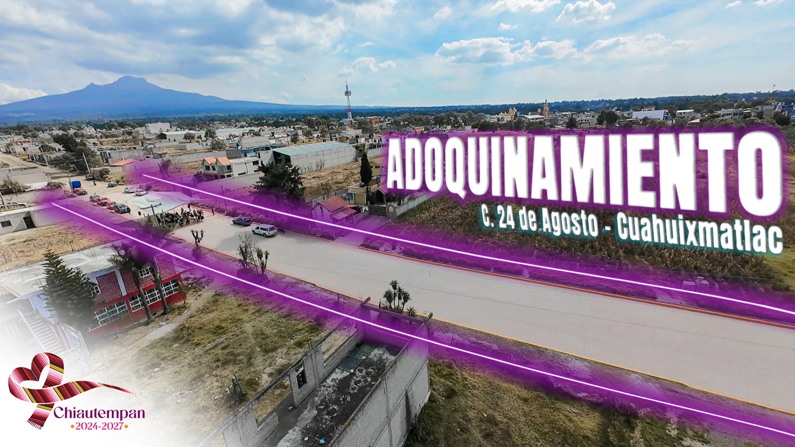 Gobierno de Blanca Angulo entrega primera etapa de adoquinamiento de la calle 24 de Agosto en Cuahuixmatlac